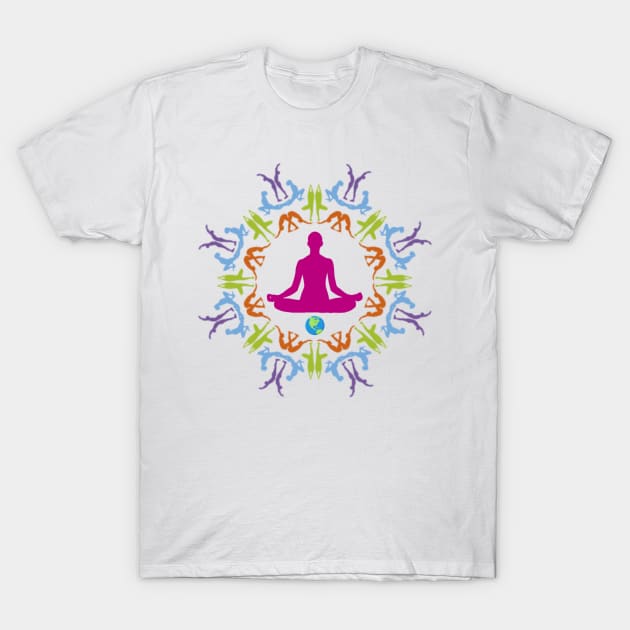 Yoga Asana Mandala T-Shirt by ShineYourLight